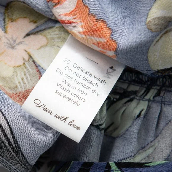 Bali Elf "Carmen" Wrap Dress Maxi Tropical Monkey Floral Print Blue Size XL New - Picture 7 of 7